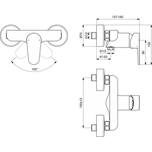 Смеситель для душа Ideal Standard Cerafine O черный шелк (BC499XG)