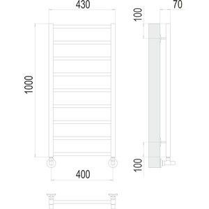Полотенцесушитель водяной Terminus Контур 9П 400х1000 (4670078529671)