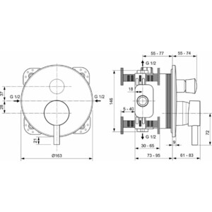 Смеситель для ванны Ideal Standard Ceraline для механизма A1000NU, черный шелк (A7389XG)