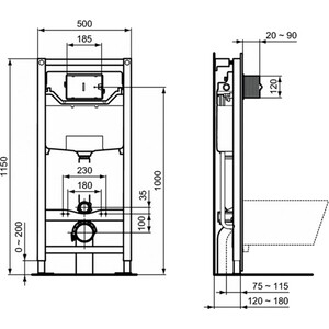 Комплект унитаза Ideal Standard Tesi AquaBlade с инсталляцией, сиденье микролифт (T386801)