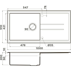 Кухонная мойка Omoikiri Tedori 100-GR leningrad grey (4993567)