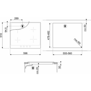 Индукционная варочная панель Smeg SI764AOM