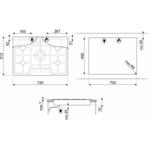 Газовая варочная панель Smeg PGF75-4