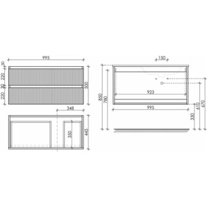 Тумба с раковиной Sancos Snob T 100х45 правая, Beige Soft (SNT100RCE, CN7015)