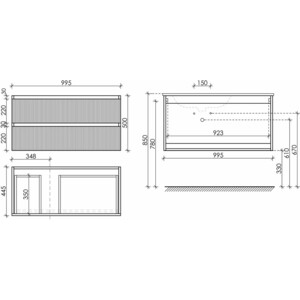 Тумба с раковиной Sancos Snob T 100х45 левая, Beige Soft (SNT100LCE, CN7014)