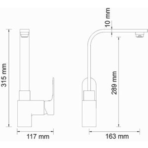 Смеситель для кухни Wasserkraft Dinkel хром (5807)