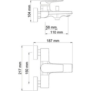 Смеситель для ванны Wasserkraft Lopau хром (3201)