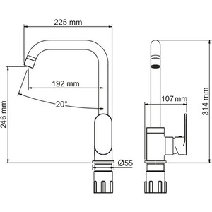 Смеситель для кухни Wasserkraft Mindel белый soft-touch (8507)