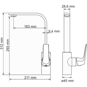 Смеситель для кухни Wasserkraft Neime хром (1907)