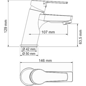 Смеситель для раковины Wasserkraft Rhin хром (4403)