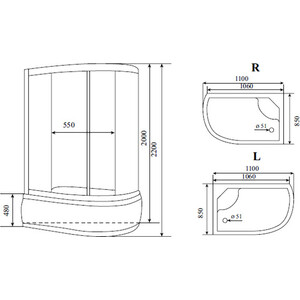 Душевая кабина Timo Standart 110х85х220 левая, стекло прозрачное (Т-6610 S L)