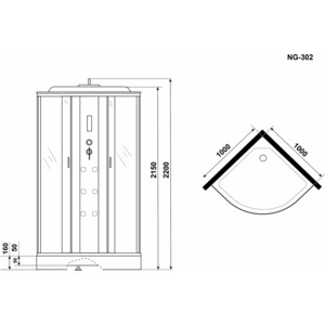 Душевая кабина Niagara NG-302-01 100х100х220