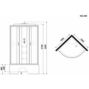 Душевая кабина Niagara NG-309-01 100х100х220