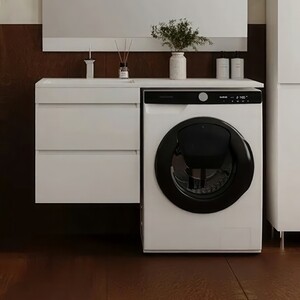 Тумба с раковиной Style line Даллас Люкс 53 (115L) подвесная, под стиральную машину, белая (СС-00000651 + 2000949102207)