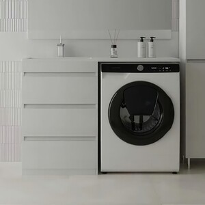 Тумба с раковиной Style line Даллас Люкс 58 (120L) три ящика, под стиральную машину, белая (СС-00002272 + 2000949237411)