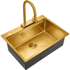 Кухонная мойка Milacio Denia 68 Steel золото (MC.77418)