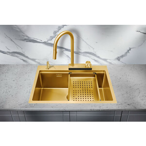 Кухонная мойка Milacio Denia 68 Steel золото (MC.77418)