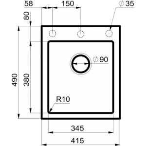 Кухонная мойка Milacio Murcia 42 Cuarzo серый металлик (MC.77043)