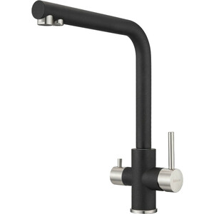 Смеситель для кухни Milacio Ultra с подключением фильтра, черный матовый (MCU.553.MB)