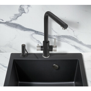 Смеситель для кухни Milacio Ultra с подключением фильтра, черный матовый (MCU.553.MB)