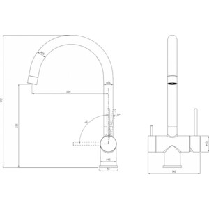 Смеситель для кухни Milacio Ultra с подключением фильтра, золото (MCU.554.GD)