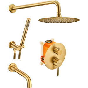 Душевая система Milacio Ultra с изливом, золото (MCU.150.GD)