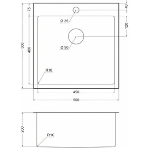 Кухонная мойка EMAR EMB-117A PVD Nano Dark