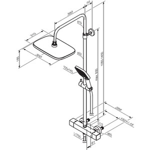 Душевая система Damixa Gala с термостатом, черный (953800300)