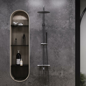 Душевая система Damixa Scandinavian Pure с термостатом, черный (936810300)