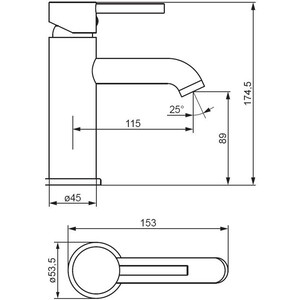 Смеситель для раковины Damixa Scandinavian Pure черный (360210300)