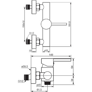 Смеситель для душа Damixa Scandinavian Pure черный (362000300)