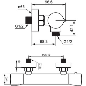 Термостат для душа Damixa Scandinavian Pure черный (366000300)