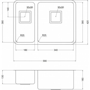 Кухонная мойка Oulin OL-0369R сатин
