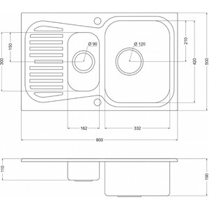 Кухонная мойка Oulin OL-359S сатин