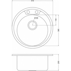 Кухонная мойка Oulin OL-R510 сатин