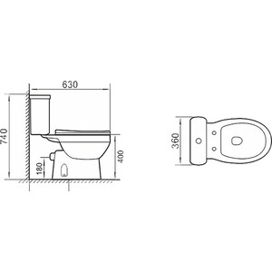 Унитаз-компакт безободковый Niagara Brava с сиденьем-микролифт (NG-9901)