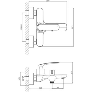 Смеситель для ванны Mixline ML21-01 хром (4610211000391)
