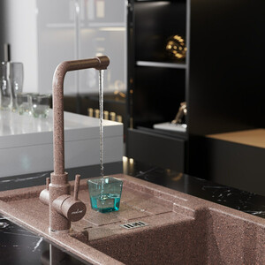 Смеситель для кухни Mixline ML-GS13 (307) с подключением фильтра, терракотовый (4630099749687)