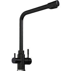 Смеситель для кухни Mixline ML-GS13 (308) с подключением фильтра, черный (4630099749700)