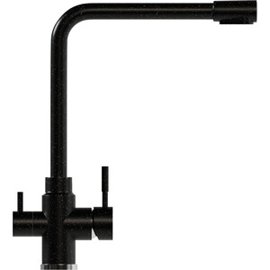Смеситель для кухни Mixline ML-GS13 (308) с подключением фильтра, черный (4630099749700)