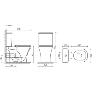 Бачок для унитаза Ceramicanova Alfa Rimless (CN9002-T)