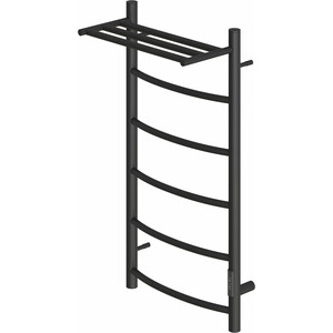 Полотенцесушитель электрический Point Афина П5 400x800 с полкой, правый, черный (PN04848PB)