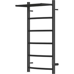 Полотенцесушитель электрический Point Афина П5 400x800 с полкой, правый, черный (PN04848PB)