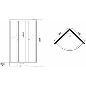 Душевая кабина Niagara Eco E90/13/TN/BK 90х90х200