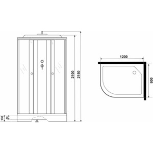 Душевая кабина Niagara Eco E120/80/13R/TN 120х80х215 правая