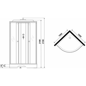 Душевая кабина Niagara Eco E100/13/TN 100х100х215