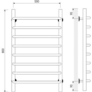 Полотенцесушитель водяной Laris Стандарт П8 500х800 белый муар (73208015БМ)