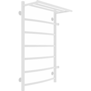 Полотенцесушитель водяной Laris Классик П7 500х800 правый, с боковым подключением, с полкой, белый муар (73208026БМ)