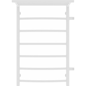 Полотенцесушитель водяной Laris Классик П7 500х800 правый, с боковым подключением, с полкой, белый муар (73208026БМ)