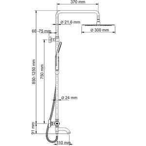 Душевая система Wasserkraft с термостатом, хром (A18801 Thermo)
